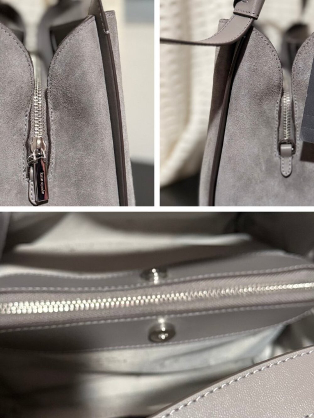 Kate Spade Somerton Street Caryl Hobo Gray Suede NWT - Picture 6 of 6